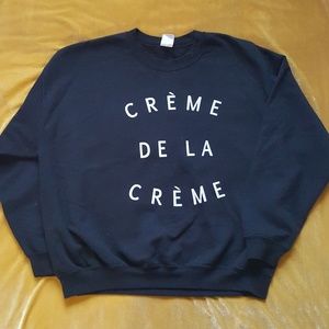 Black creme de la creme graphic sweat shirt